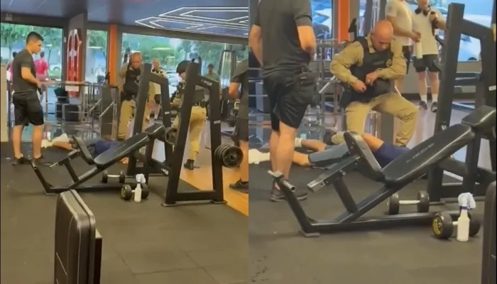 Homem esfaqueado em academia em Londrina morre após discussão no estacionamento, policial à paisana imobiliza agressor, veja vídeo