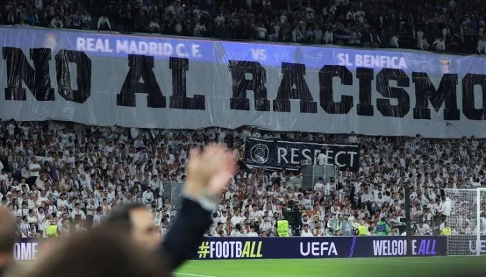 Uefa multa Real Madrid em R$ 91 mil e ameaça fechar setor do Bernabéu após torcedor fazer saudação nazista em jogo da Champions