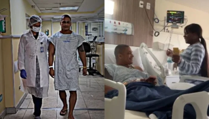 Namorado de Jojo Todynho, policial militar dá primeiros passos no hospital após infarto e celebra: 'Cada passo é uma vitória'
