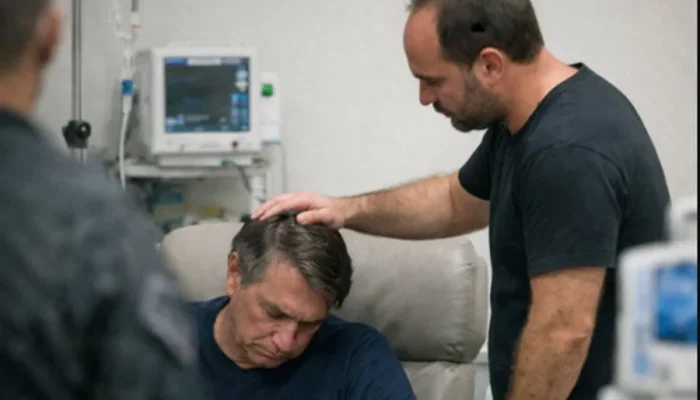 Carlos Bolsonaro relata visita emocionante ao pai, Jair Bolsonaro, internado em Brasília: "Um dos dias mais difíceis"