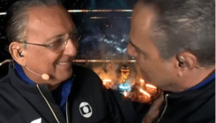 Galvão Bueno emociona ao mandar recado de força para Luís Roberto, afastado da Globo por neoplasia cervical