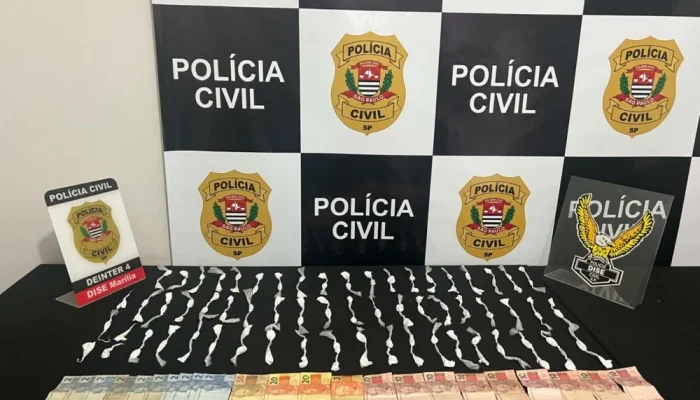 Homem de 42 anos é preso com 117 porções de cocaína em Marília, SP; suspeito já tem antecedentes