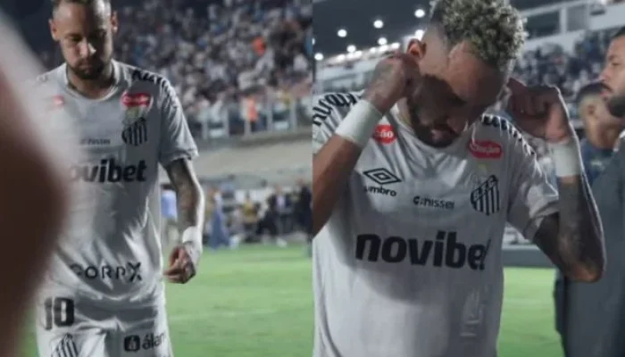 Neymar explode em xingamentos contra a TNT Sports após ser acusado de tapar os ouvidos em derrota do Santos
