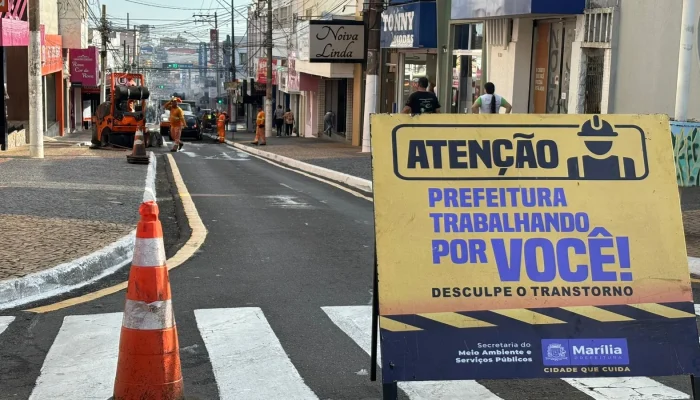 Marília: Rua São Luiz no Centro Ganha Asfalto Novo em Cinco Trechos Para Mais Segurança e Mobilidade