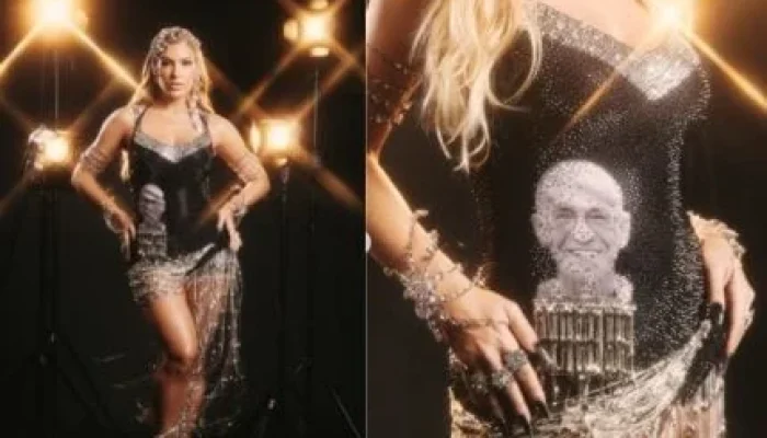 Lore Improta exibe barriga de grávida em ensaio da Viradouro e homenageia Mestre Ciça com look emocionante