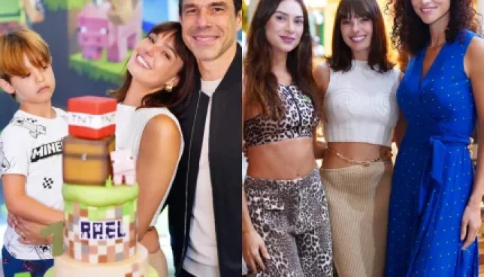Festa temática de Minecraft: Isis Valverde celebra 7 anos de Rael com convidados famosos