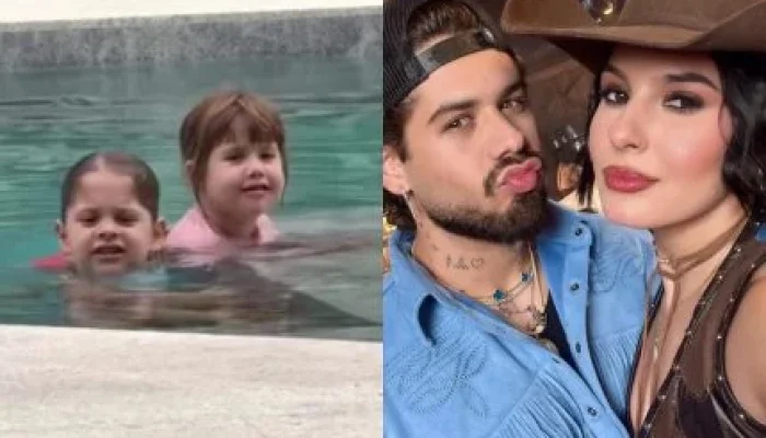 Maria Alice e Maria Flor encantam web cantando hit de Zé Felipe e Ana Castela em piscina: 'Fofura pura!'