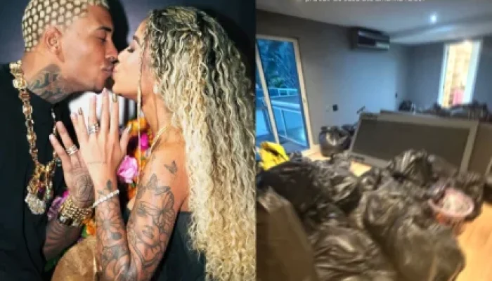 Vivi Noronha desabafa e mostra pertences em sacos de lixo após Poze do Rodo dar prazo para ela sair de casa