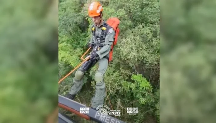 Polícia Militar Aérea Resgata Vítima de Rapel em Cachoeira de Difícil Acesso em Analândia, SP
