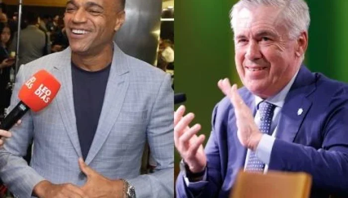 Denílson chora de vergonha alheia com ataques a Carlo Ancelotti no Brasil e pede desculpas em nome do futebol brasileiro
