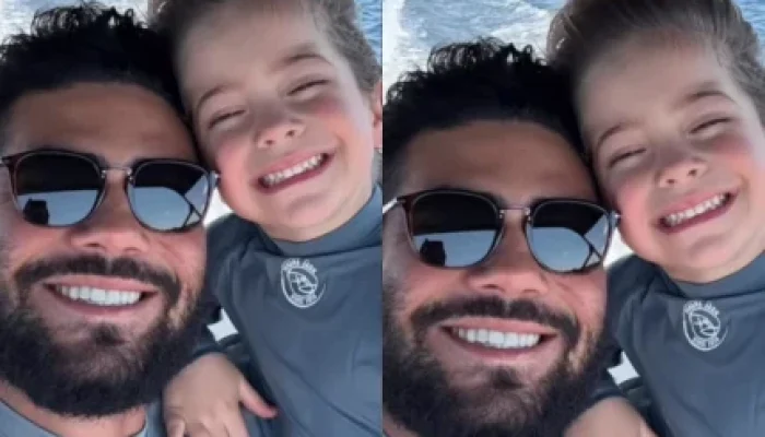 Miguel, filho de Henrique da dupla com Juliano, viraliza na web por semelhança inusitada e bom humor herdado do pai