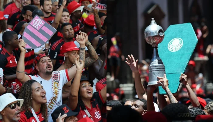 Festa do Flamengo: Ex-Palmeiras Lidera Provocação com Caixão Verde e Taça da Libertadores "Remendada" no Rio
