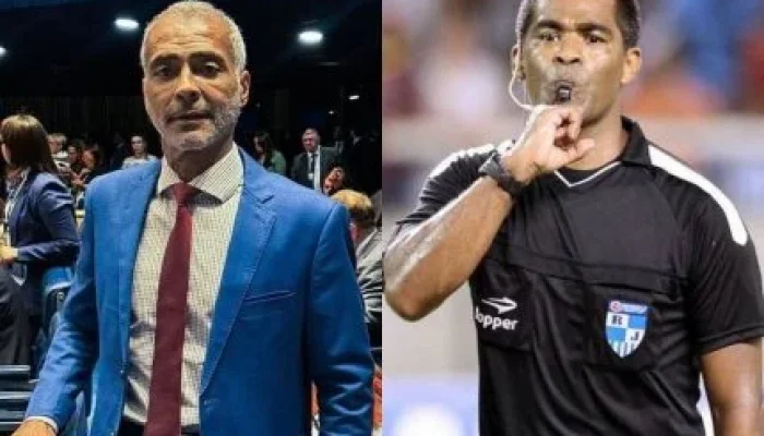 Romário se emociona e pede minuto de silêncio em homenagem ao árbitro Índio; proposta para lei com nome dele