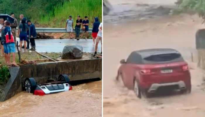 Tragédia em Palhoça: Bebê de 5 meses e casal morrem após carro ser arrastado por enxurrada em ciclone