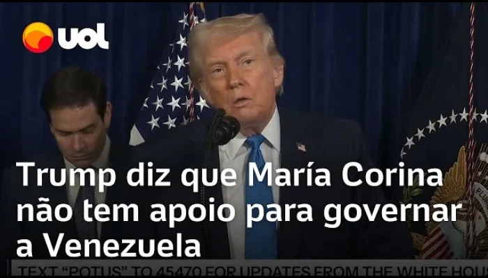 Trump avalia que María Corina Machado não tem apoio para governar a Venezuela, descarta atuar com Delcy Rodríguez e cita contato de Marco Rubio e plano de transição
